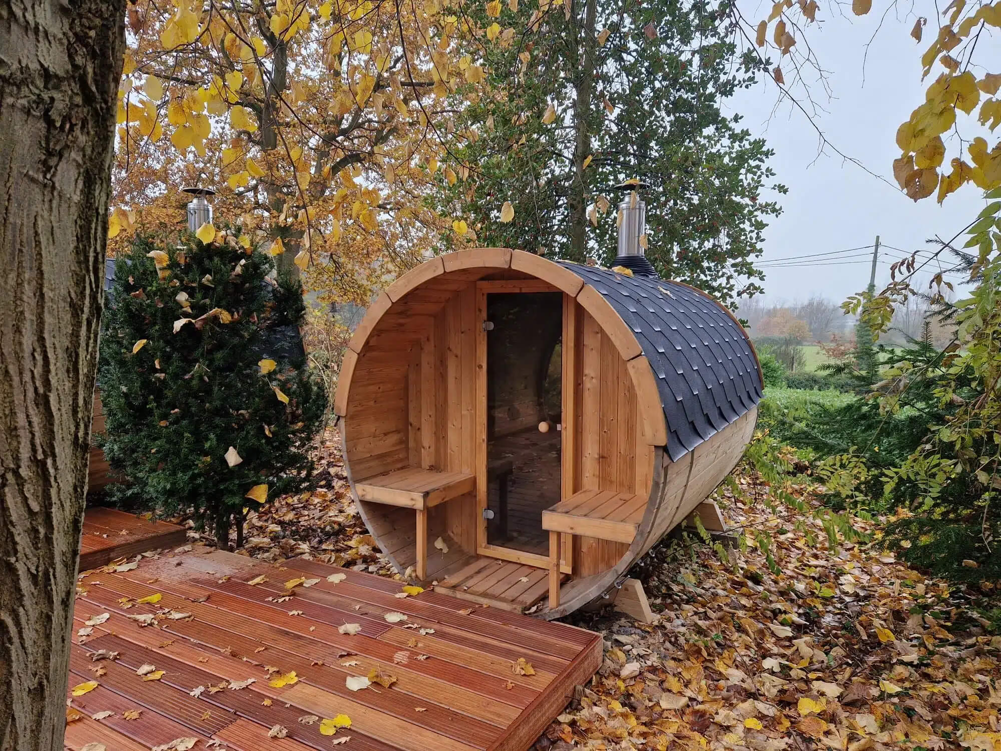Barrelsauna voor 4 personen